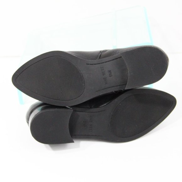 Nine West Ankle Bootie Women Black Leather Shoes Shootie sz 5.5 Nanshe - Picture 8 of 9